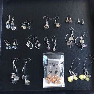 Beautiful Assorted Earring Set – 12 Pairs (Dangle, Studs, and More!)